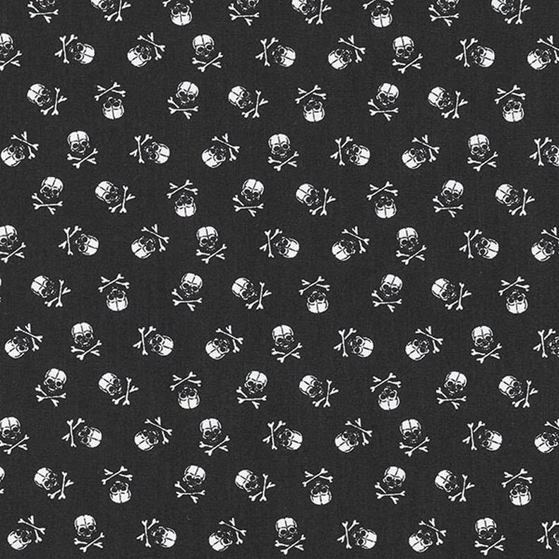 Popeline Tête de mort – noir/blanc, image number 1