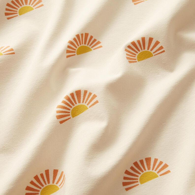 Jersey coton Lever du soleil Impression numérique – crème, image number 2