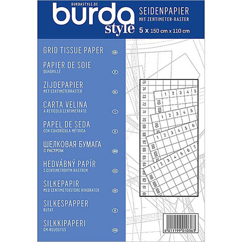 Burda Papier de soie, quadrillé au centimètre,  image number 1