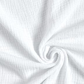 GOTS Tissu triple gaze de coton – blanc, 