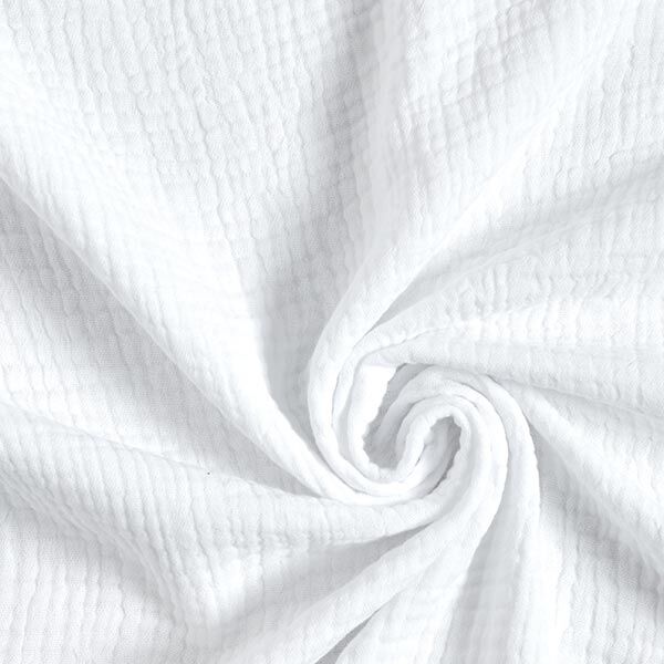 GOTS Tissu triple gaze de coton – blanc,  image number 1