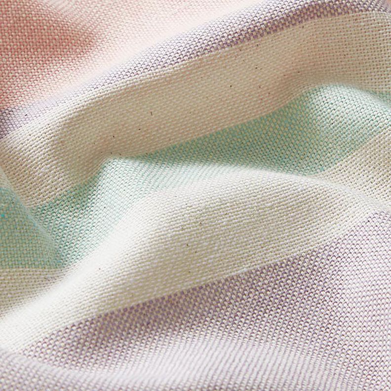 Tissu de décoration Semi-panama Mélange de rayures multicolores recyclé – lilas pastel,  image number 2