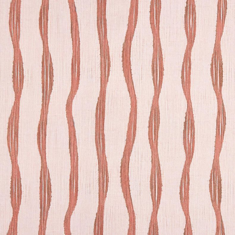 Tissu de décoration Semi-panama Rayures ondulées – rouge/rosé, image number 1