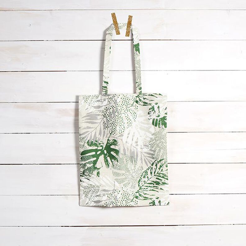 Coton enduit feuilles exotiques – nature/vert,  image number 7