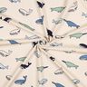Jersey coton Jolies baleines | Poppy Fabrics – noix de cajou/bleu marine,  thumbnail number 3