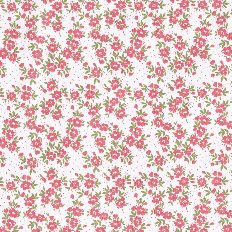 Popeline coton Blümchenmeer – rouge/blanc, image number 1