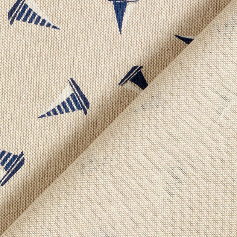 Tissu de décoration Semi-panama Petits voiliers – nature/bleu marine,  image number 4