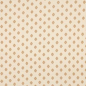 GOTS Tissu double gaze de coton Motif losanges boho  | Poppy Fabrics – crème/cannelle, 