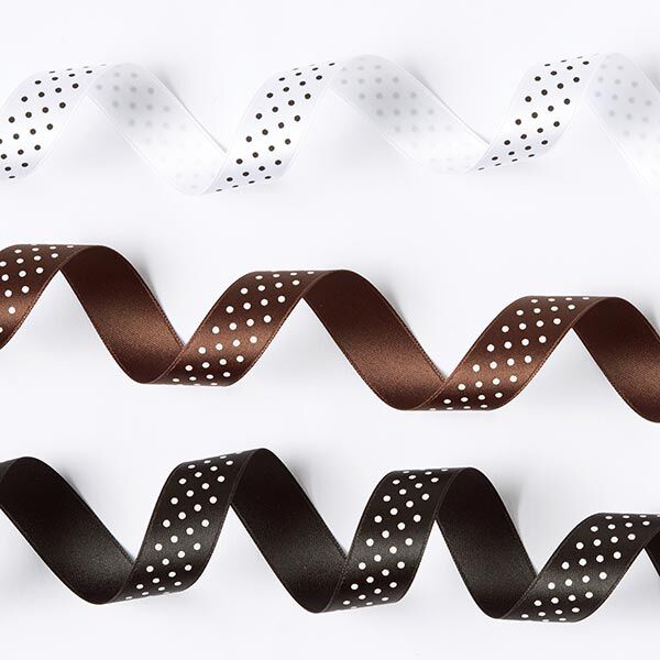 Bande de satin Points - noir / blanc, image number 3