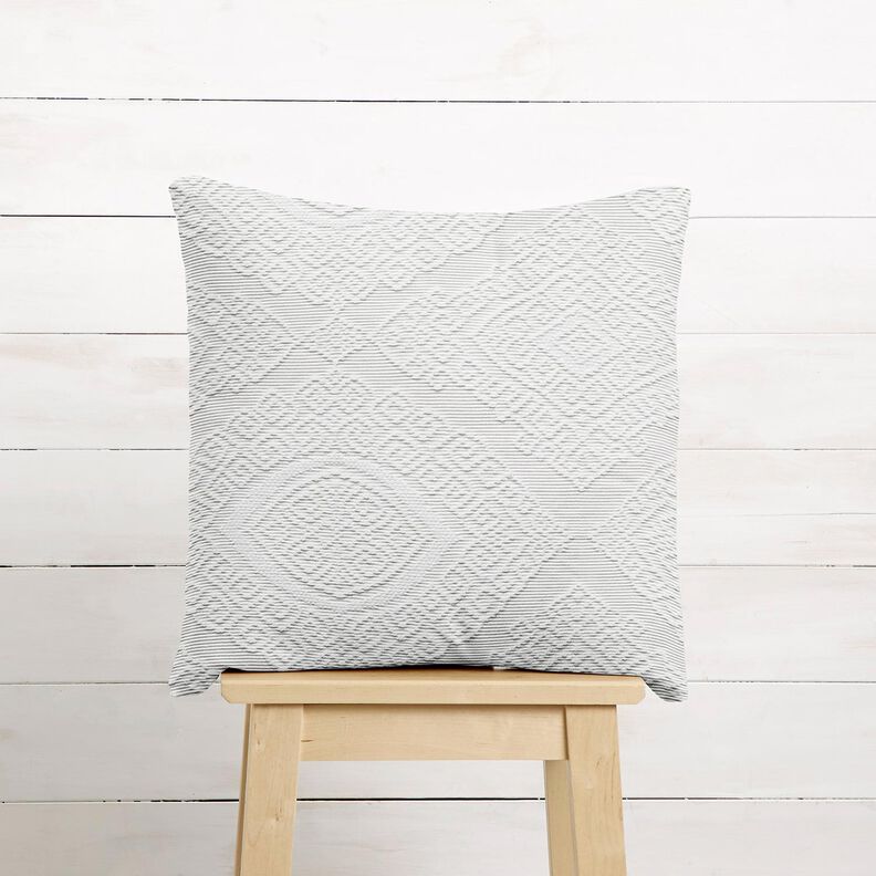 Tissu de décoration Jacquard losanges décoratifs 275 cm – blanc, image number 7