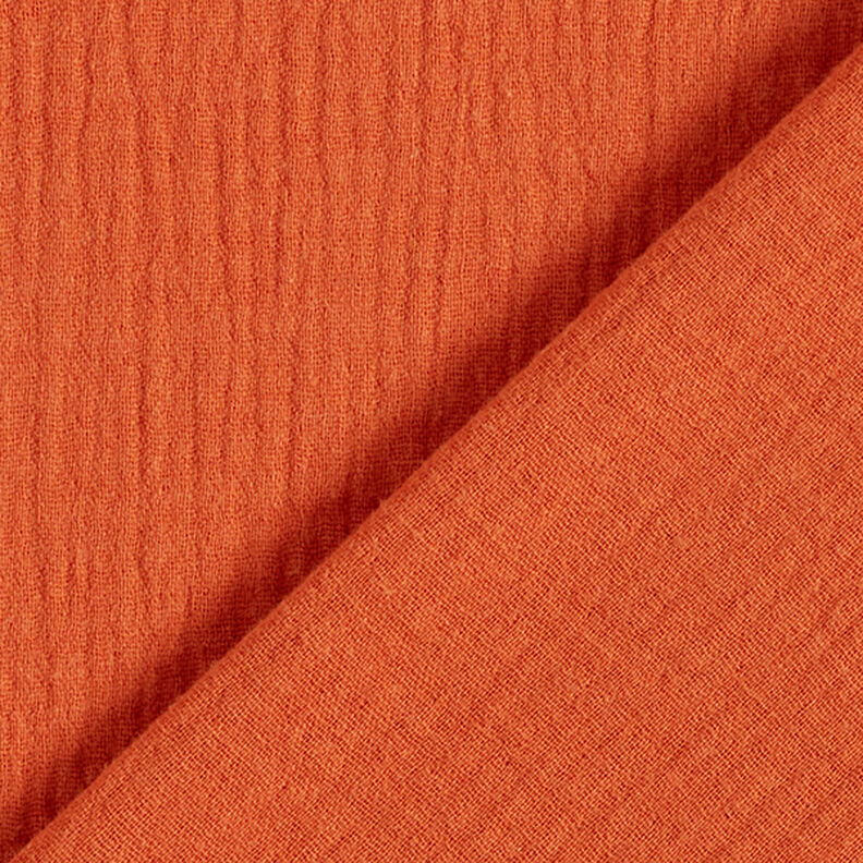 Tissu double gaze de coton – terre cuite,  image number 4
