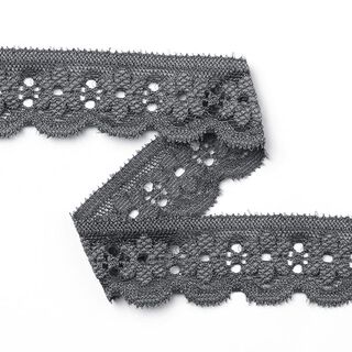Dentelle élastique [27 mm] - gris foncé, 