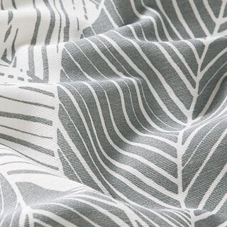 Tissu de décoration Canvas grandes feuilles – gris, 