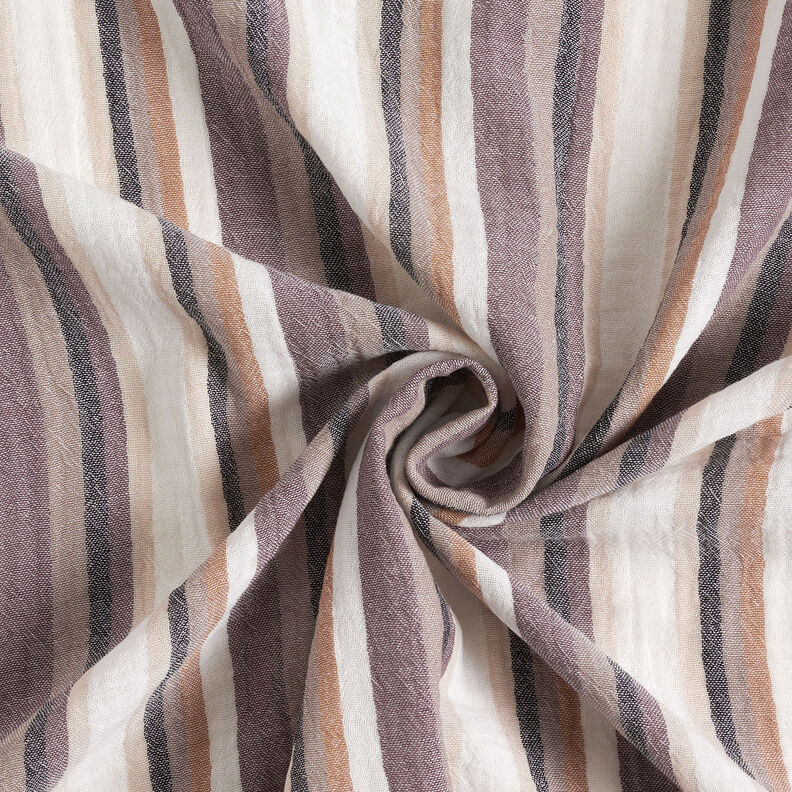 Tissu double gaze de coton Rayures teintées dans la masse – brun-marron/brun faon,  image number 4