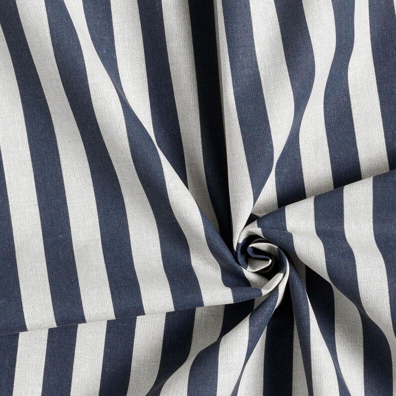 Tissu en coton Cretonne rayures marines – bleu noir/taupe clair, image number 3