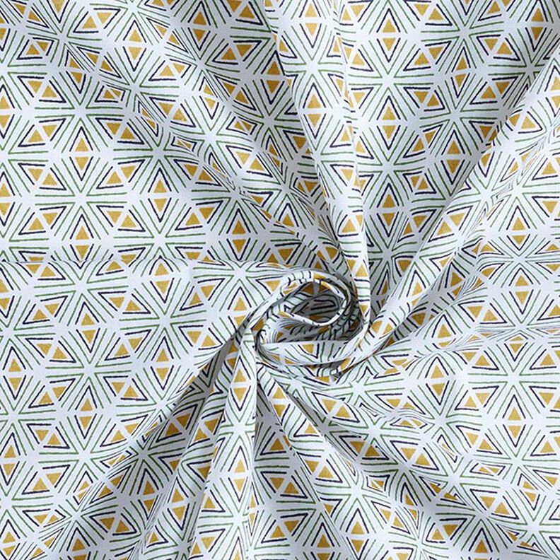 Tissu en coton Cretonne Formes géométriques – blanc/olive,  image number 3