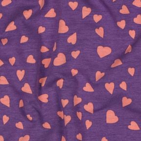 Sweat d’été Cœurs | Poppy Fabrics – lilas/vieux rose, 