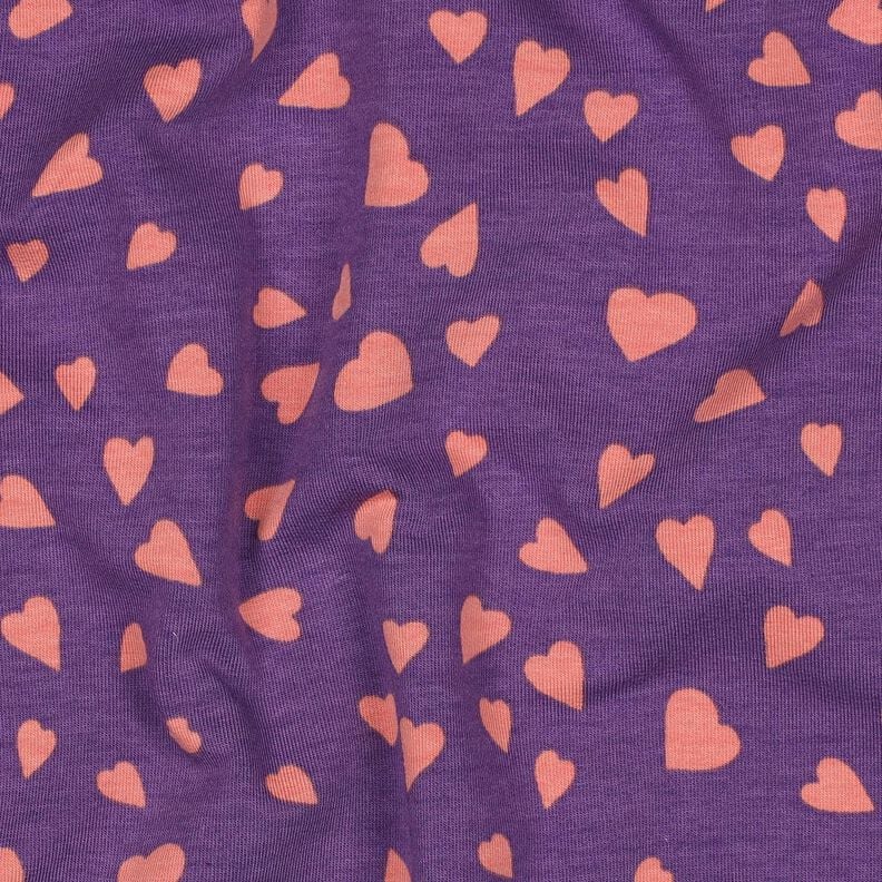 Sweat d’été Cœurs | Poppy Fabrics – lilas/vieux rose, image number 2
