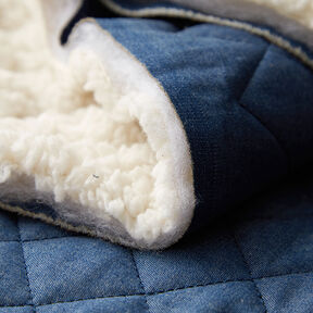 Tissu matelassé Jeans-Teddy – bleu acier, 
