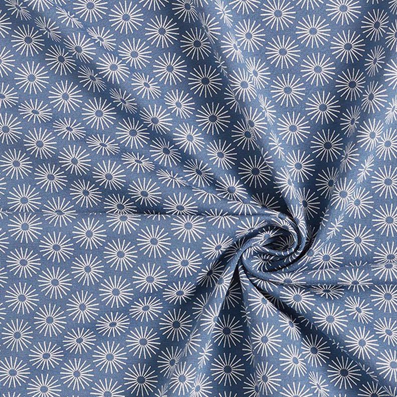 Jersey de coton faire briller les fleurs – bleu jean,  image number 3