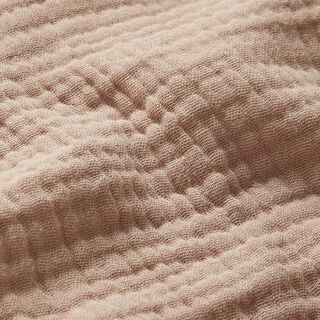 GOTS Tissu triple gaze de coton – beige foncé, 