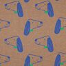 Jersey coton Chiens | Poppy Fabrics – marron clair/bleu roi,  thumbnail number 1