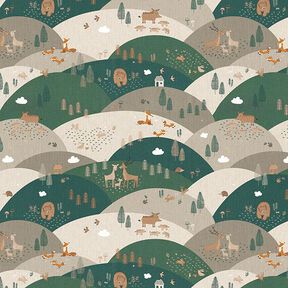 Tissu déco semi-panama Animaux de la forêt – nature, 