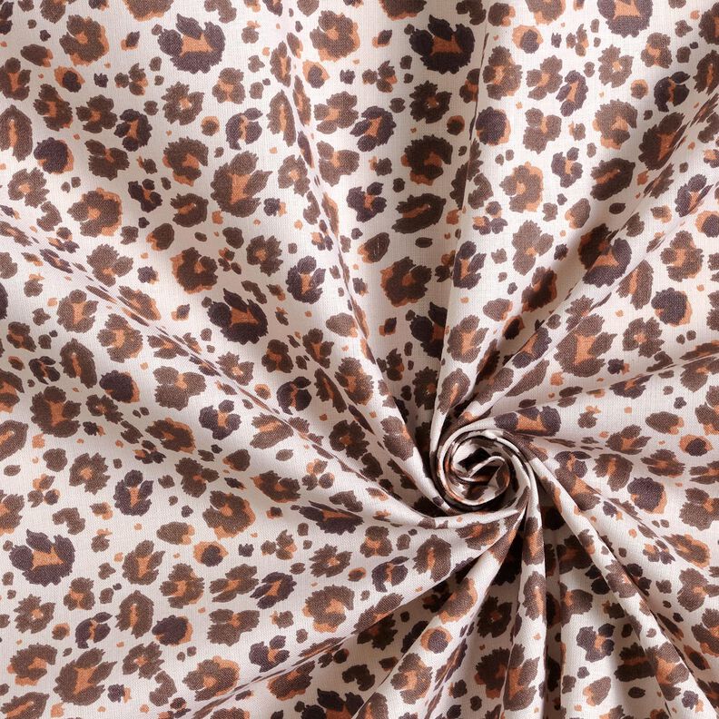 Tissu en coton Cretonne grandes taches léopard – marron moyen/beige clair,  image number 3
