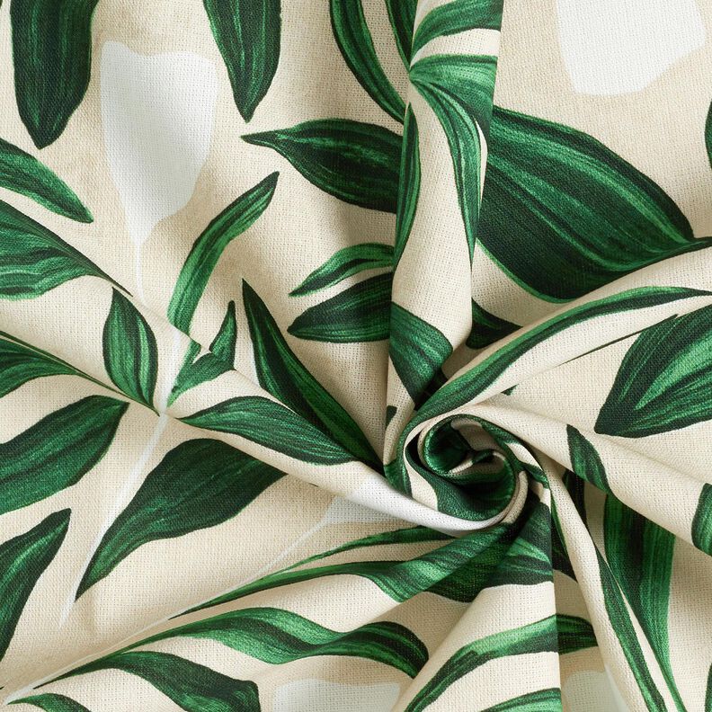 Tissu de décoration Canvas Plantes chics – vert foncé/nature, image number 3