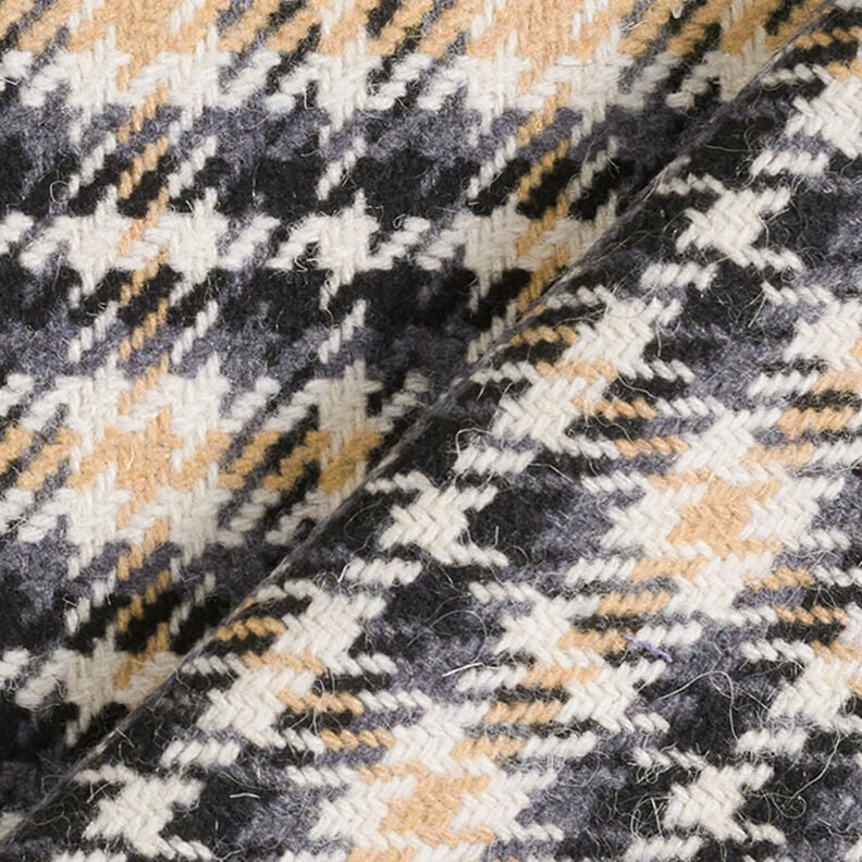 Tissu pour manteau Carreaux classiques – écru/anthracite, image number 4