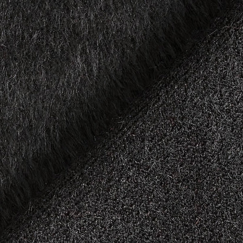 Maille pour manteau pelucheuse unie – noir,  image number 3