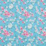 Coton enduit fleurs de cerisier – bleu aqua,  thumbnail number 1
