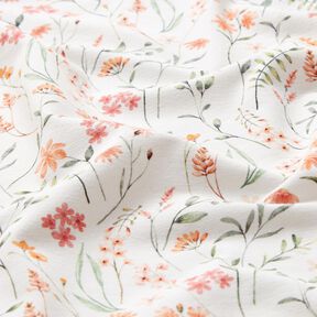 GOTS Jersey coton prairie de fleurs sauvages Impression numérique – ivoire, 