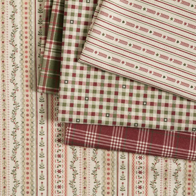 Tissu de décoration Semi-panama Carreaux classiques – bordeaux/nature, image number 5