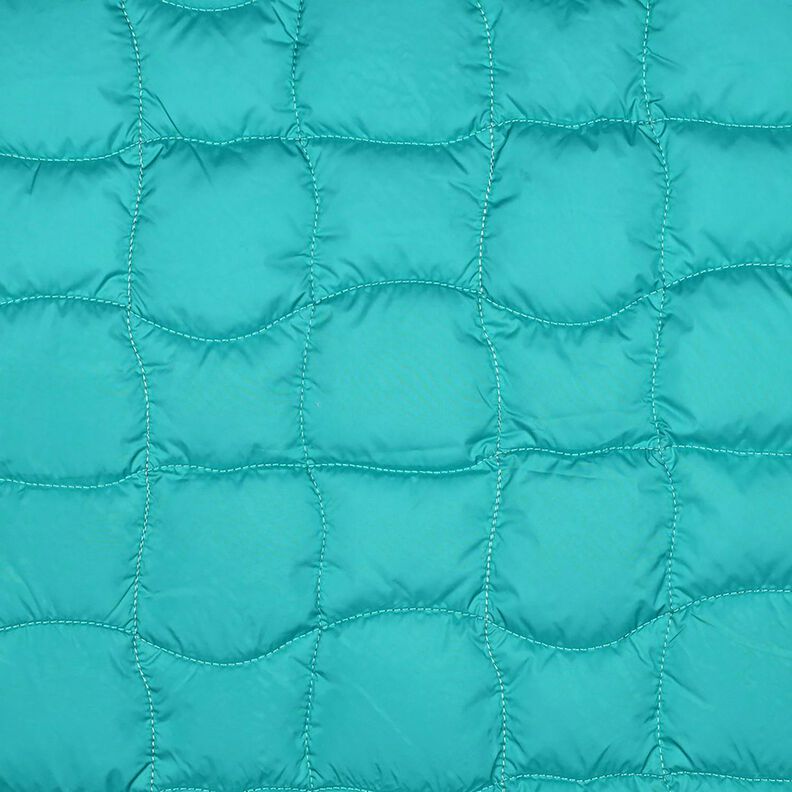 Tissu matelassé Carrés ondulants – bleu aqua/pourpre,  image number 1