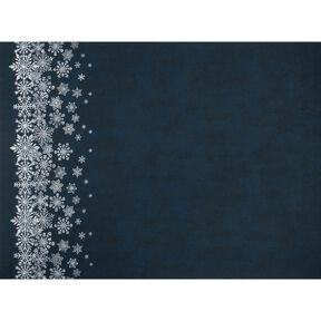 French Terry Sweat d’été Fleurs de givre Tissu bordure | Glitzerpüppi – bleu nuit/blanc, 
