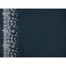 French Terry Sweat d’été Fleurs de givre Tissu bordure | Glitzerpüppi – bleu nuit/blanc,  thumbnail number 1
