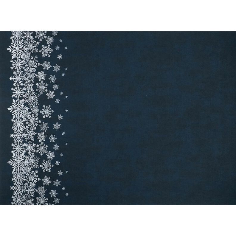 French Terry Sweat d’été Fleurs de givre Tissu bordure | Glitzerpüppi – bleu nuit/blanc, image number 1