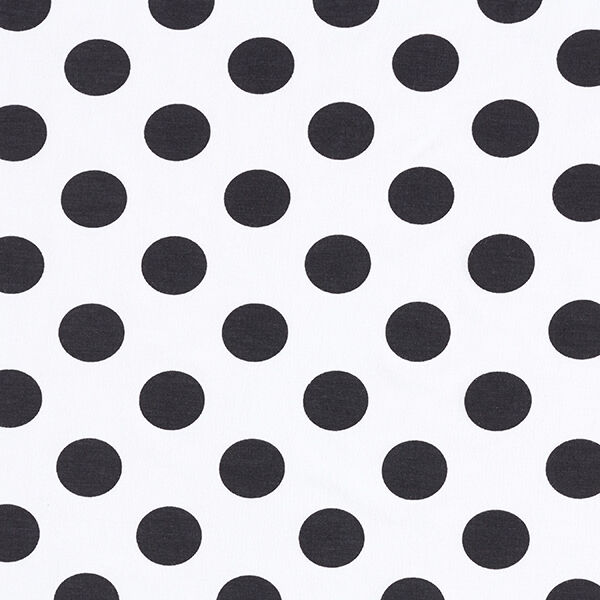 Jersey coton à gros pois – blanc/noir,  image number 1