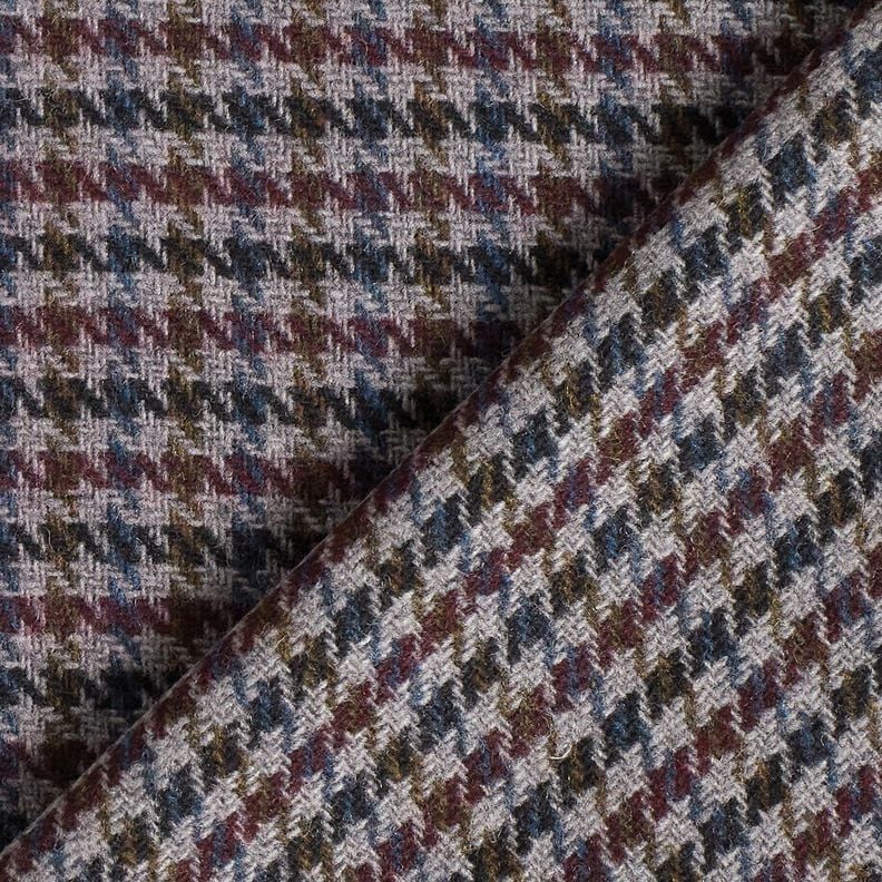 Tissu pour manteau Mélange de laine petit pied-de-poule – merlot/argent,  image number 4