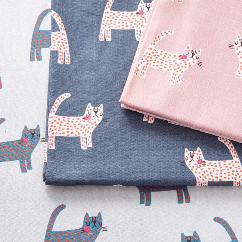 Tissu de décoration Semi-panama Chats – gris foncé,  image number 3