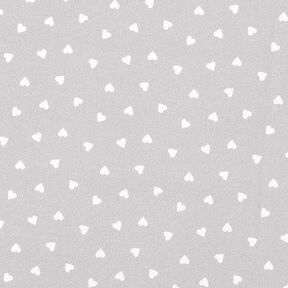 Popeline de coton bio Cœurs éparpillés – gris clair, 