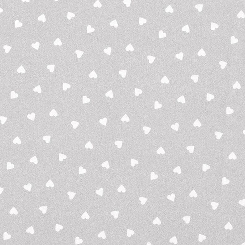 Popeline de coton bio Cœurs éparpillés – gris clair,  image number 1