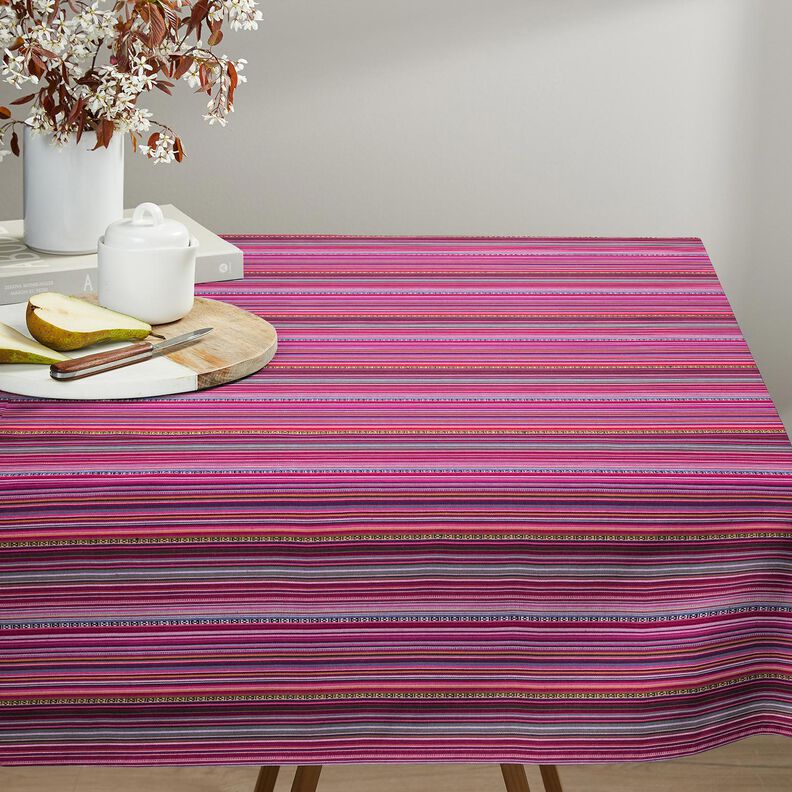 Tissu de décoration Jacquard Rayures fines – pourpre/baies, image number 5
