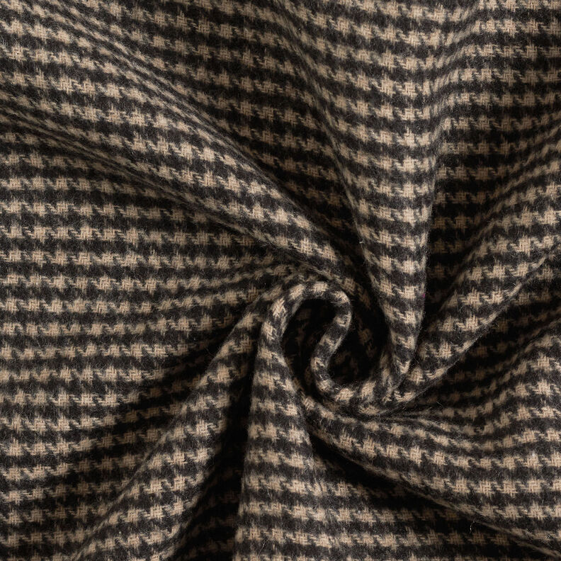 Tissu pour manteau double face Pied de poule/uni – gris clair/noir,  image number 4