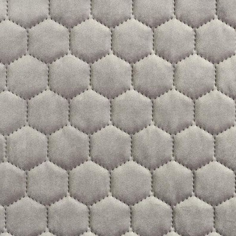 Tissu de revêtement velours matelassé nid d'abeille – gris,  image number 1