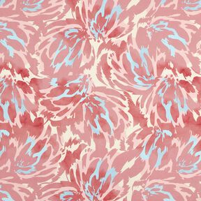 Crêpe satin pétales abstraits – vieux rose/crème, 