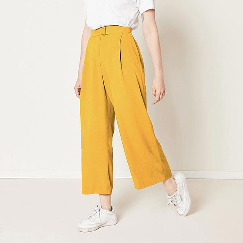 Mélange viscose lin Uni – jaune soleil, image number 5