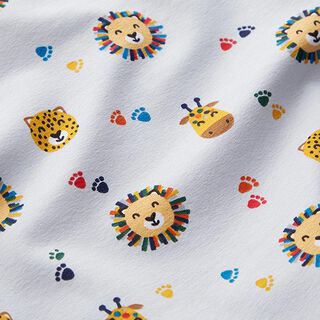 Jersey coton Fête des animaux de la jungle – gris clair, 