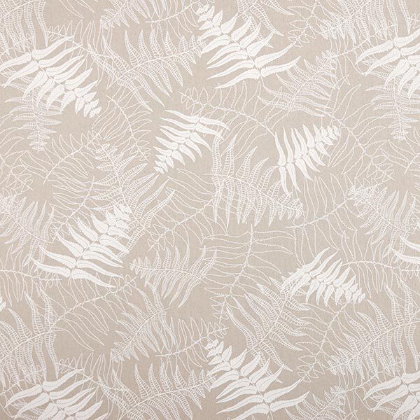 Tissu de décoration Semi-panama feuilles de fougère en filigrane – nature/blanc, image number 1